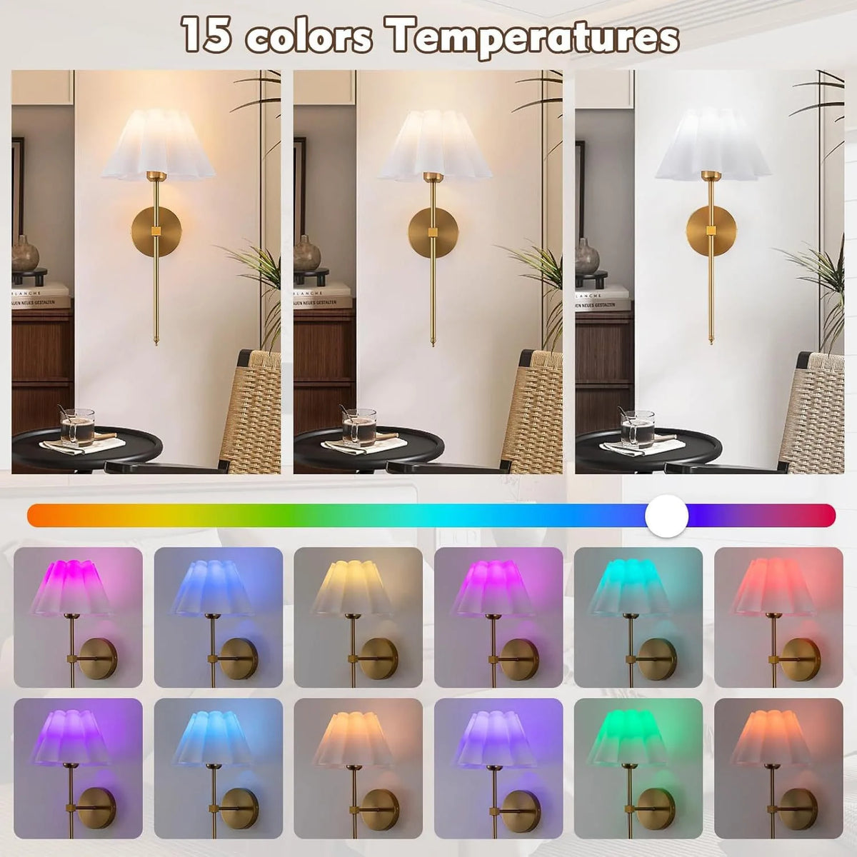 Pleated Wireless Wall Sconce with Remote