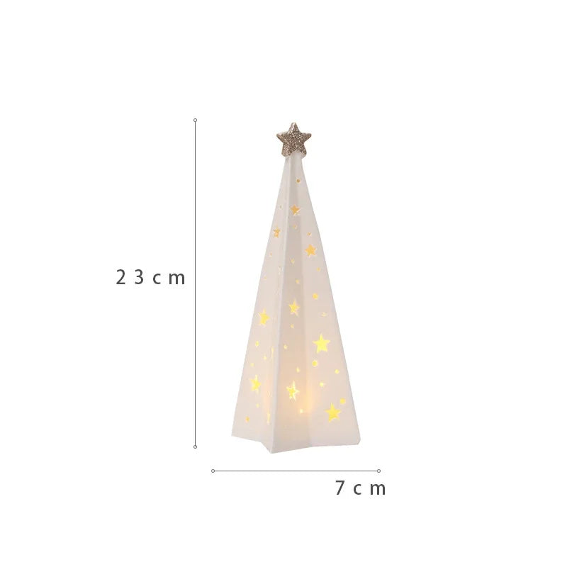 Porcelain Light-Up Santa &amp; Tree Figures