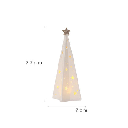 Porcelain Light-Up Santa &amp; Tree Figures