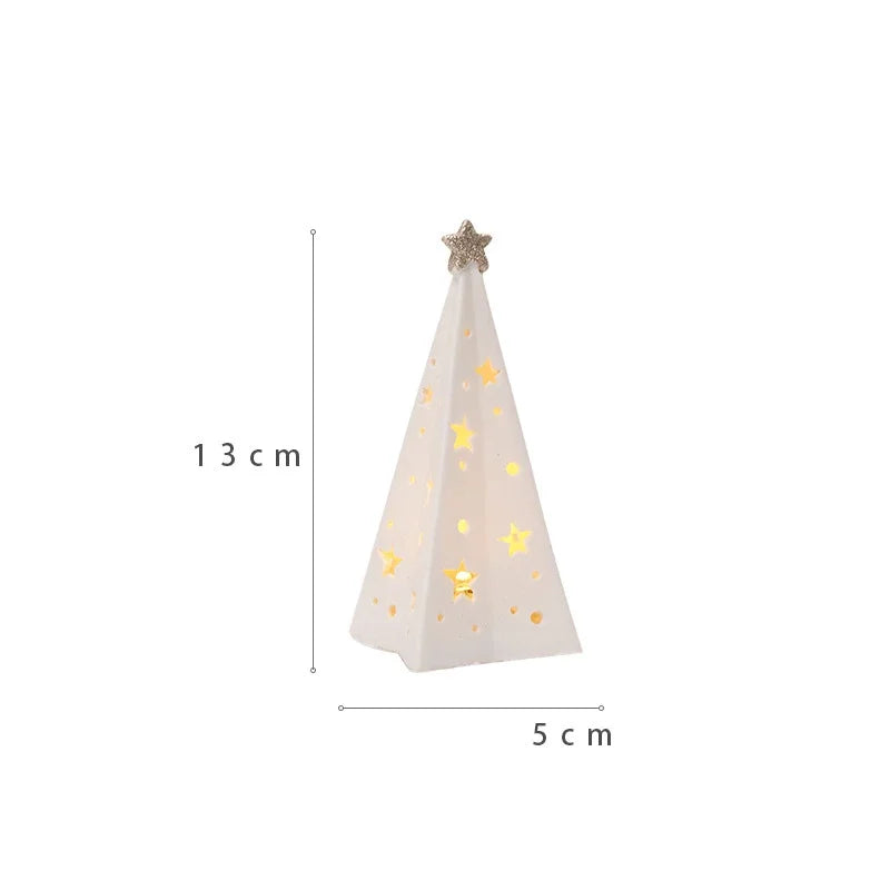 Porcelain Light-Up Santa &amp; Tree Figures
