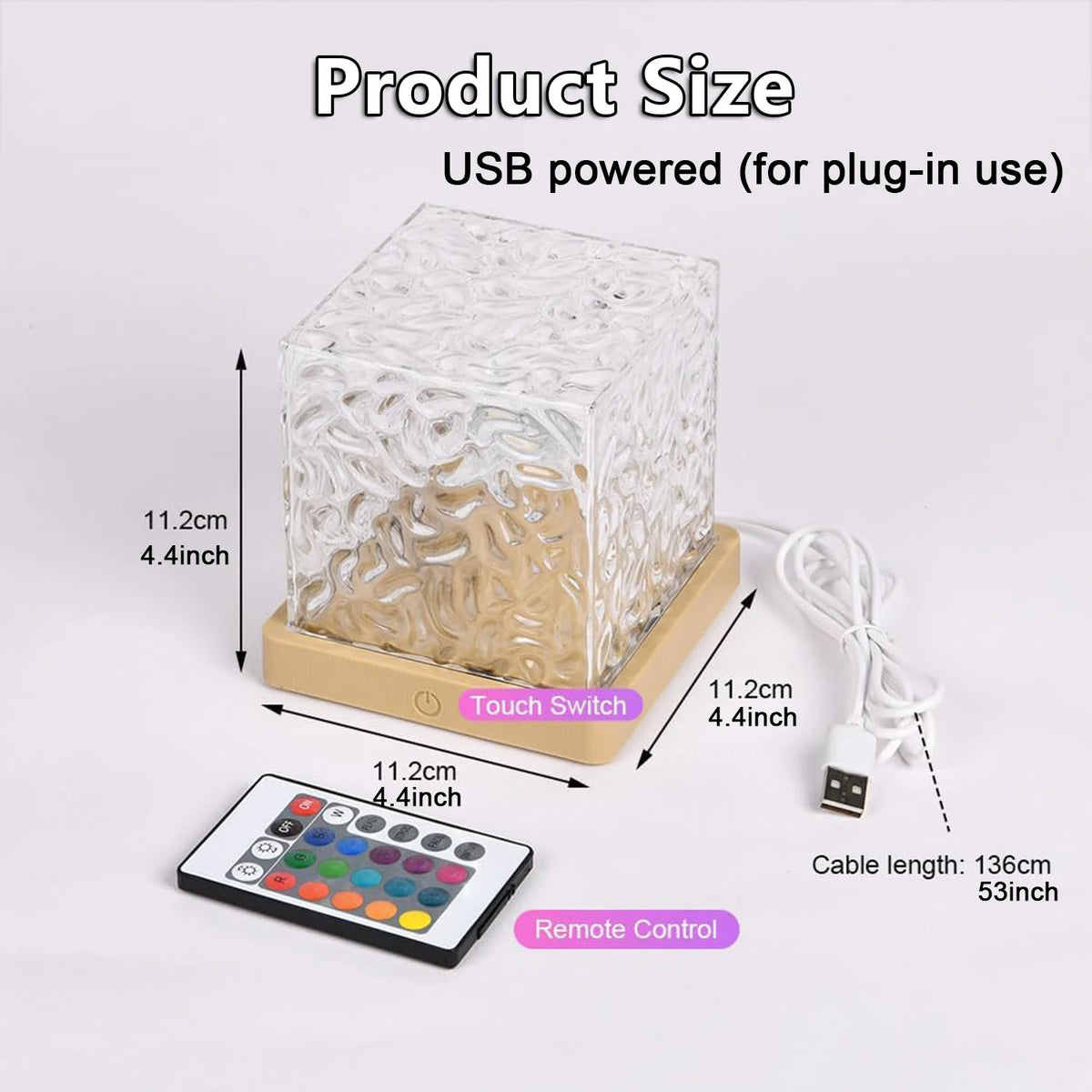 Crystal Water-Wave Cube Lamp