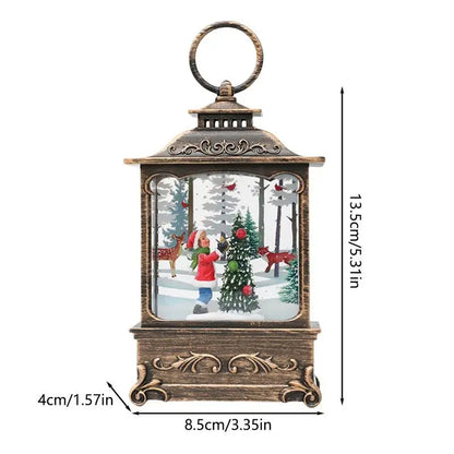 Vintage Christmas Snow Globe Lantern