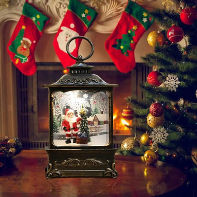 Vintage Christmas Snow Globe Lantern