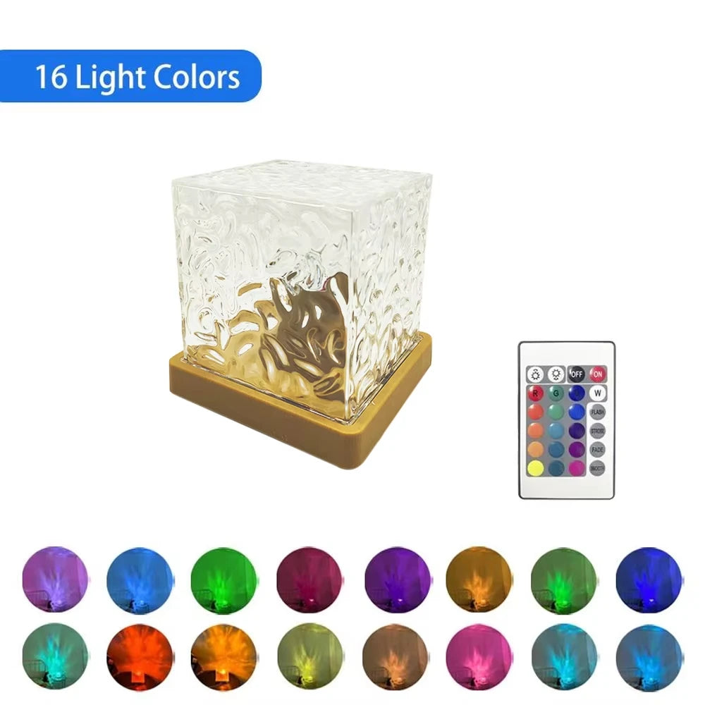 Crystal Water-Wave Cube Lamp