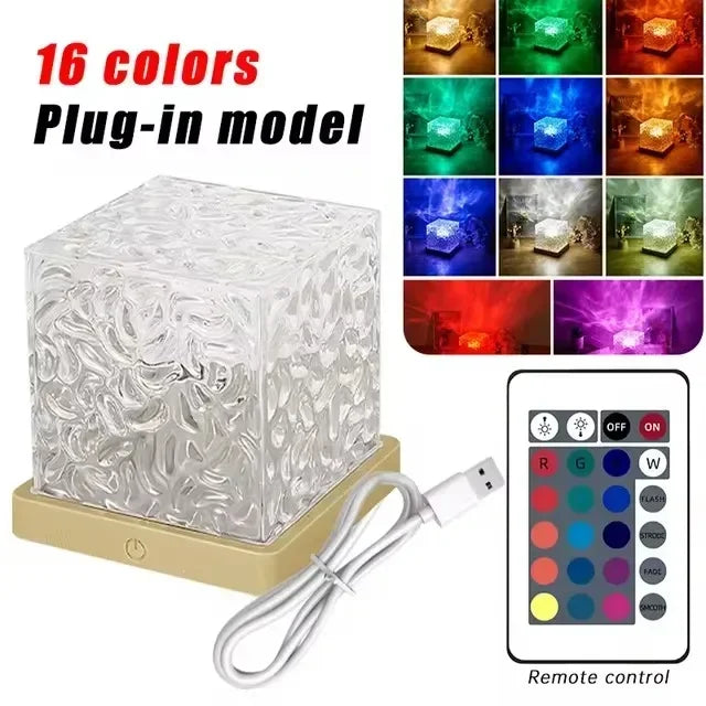Crystal Water-Wave Cube Lamp