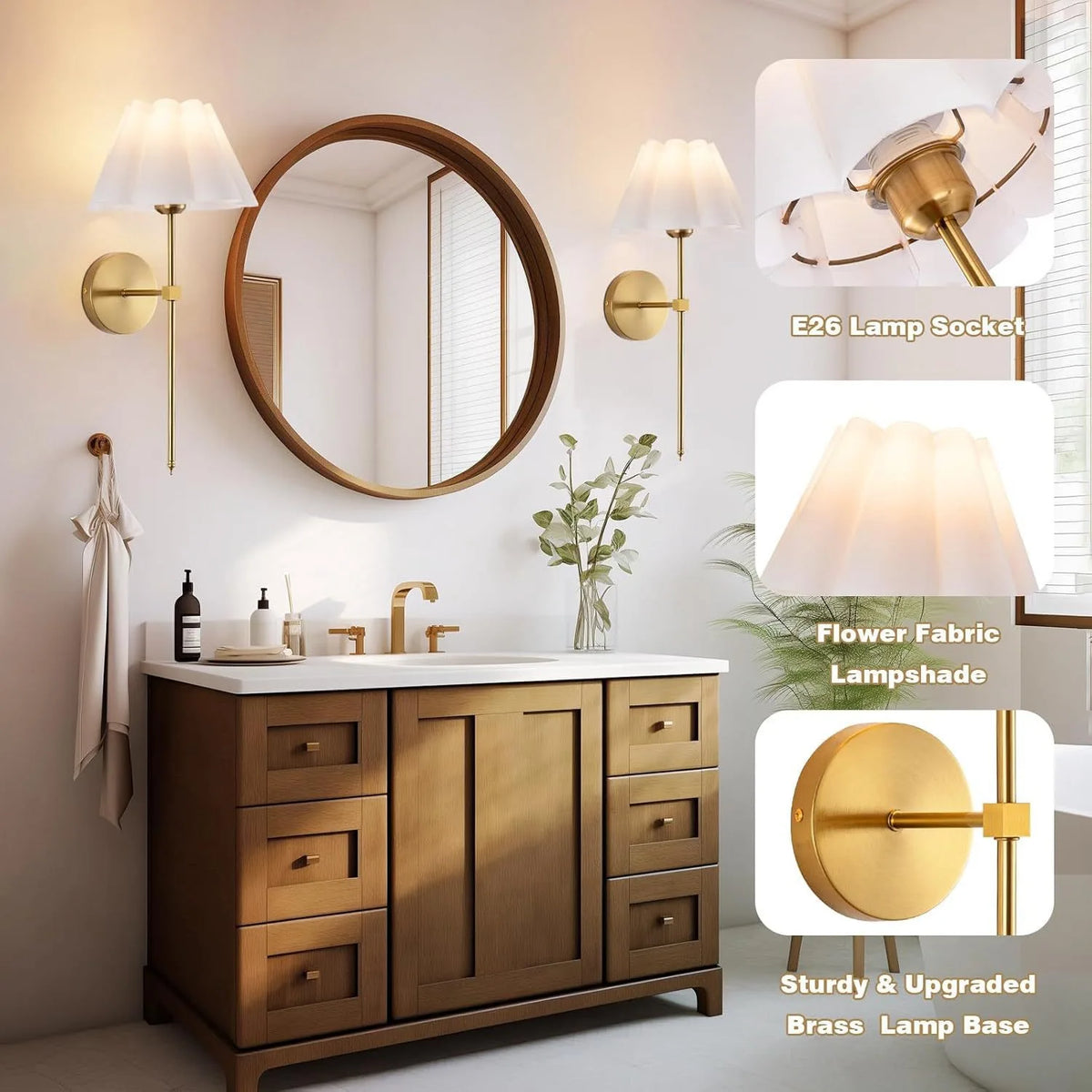 Pleated Wireless Wall Sconce with Remote