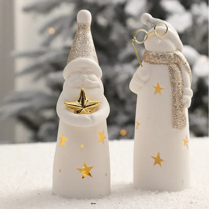 Porcelain Light-Up Santa &amp; Tree Figures