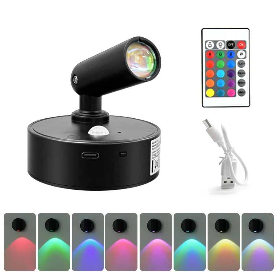 Wireless Motion-Sensor Spotlight with Remote