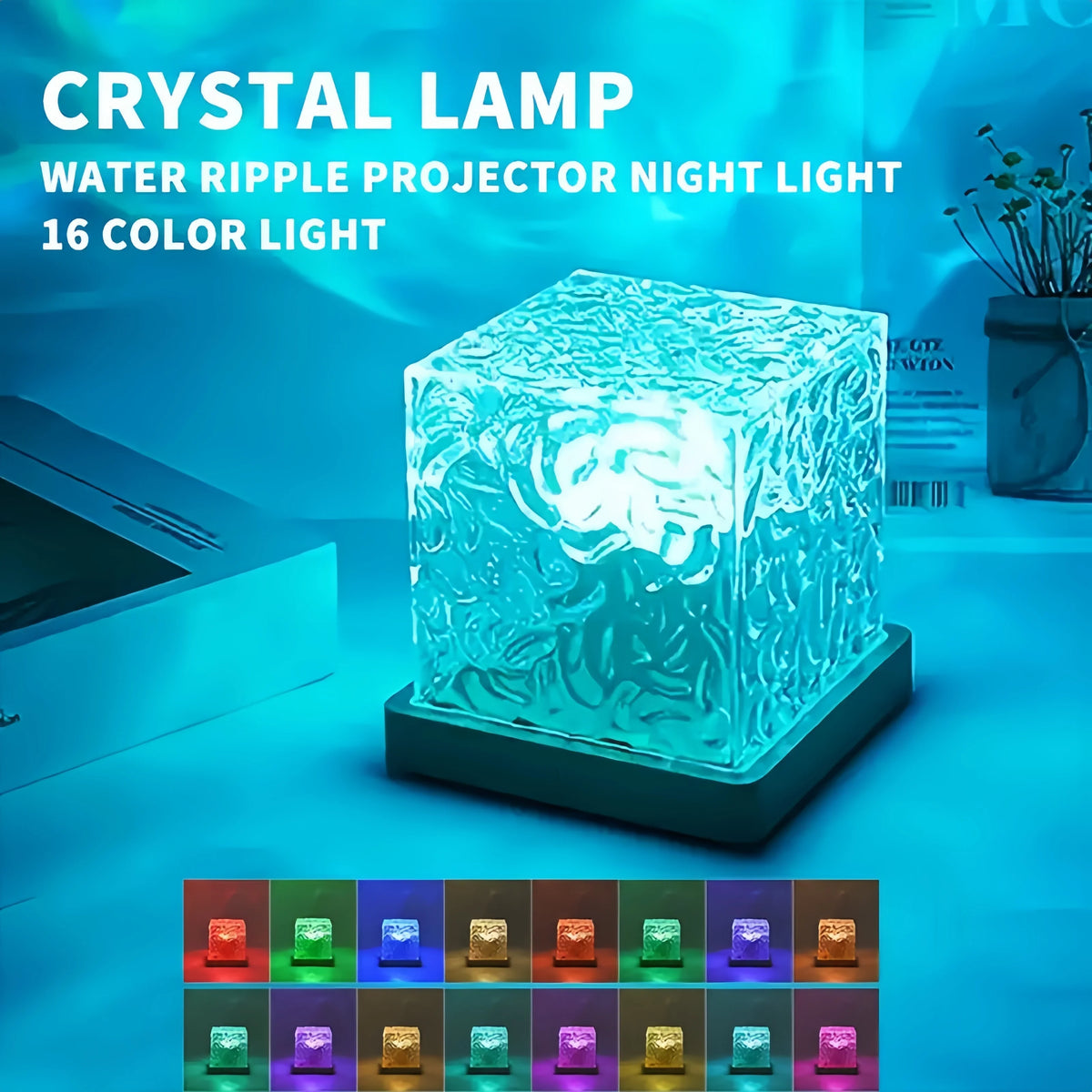 Crystal Water-Wave Cube Lamp