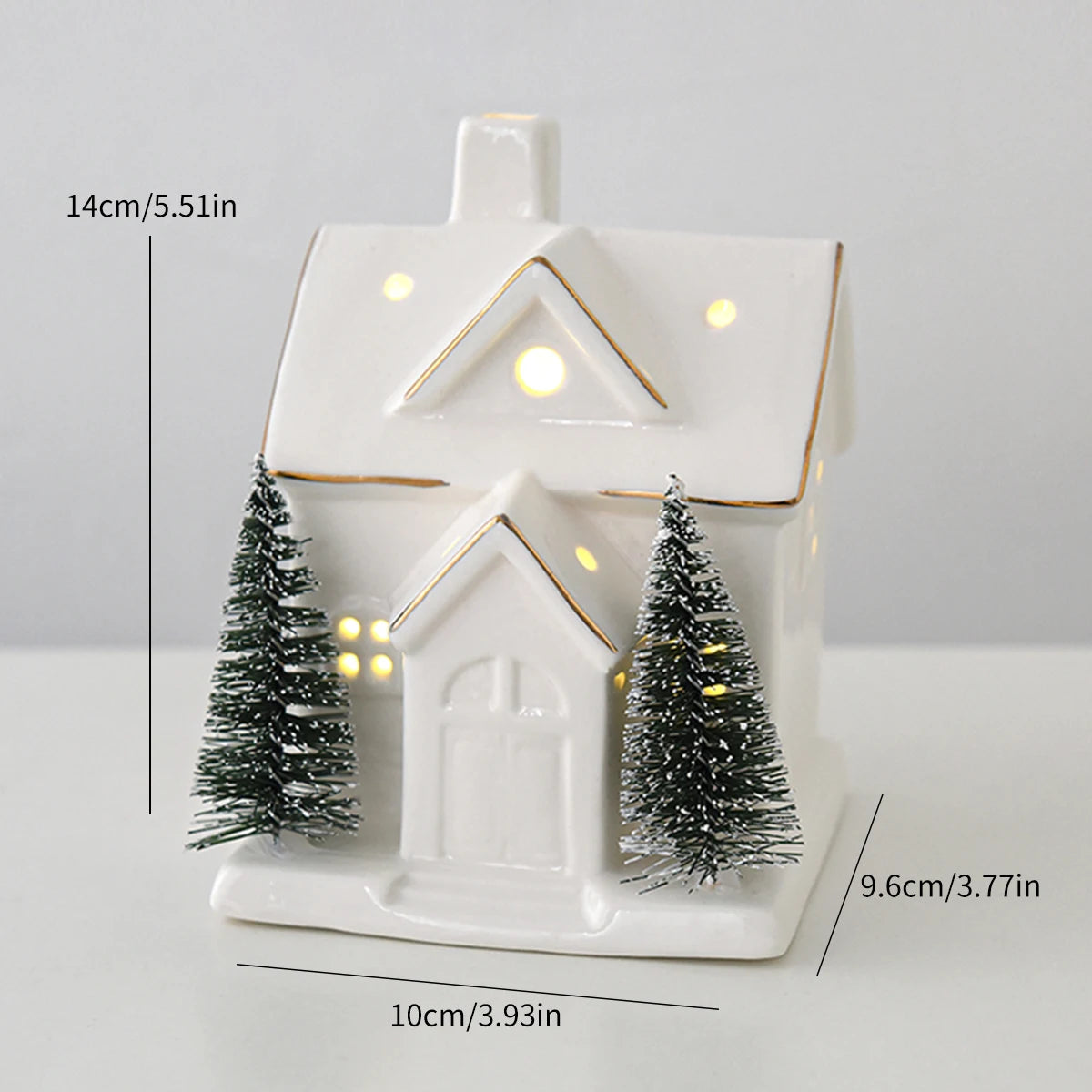 White Ceramic Light-Up Christmas Village House