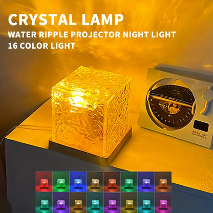 Crystal Water-Wave Cube Lamp