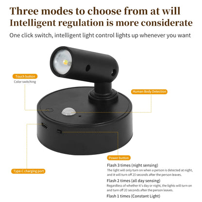 Wireless Motion-Sensor Spotlight with Remote