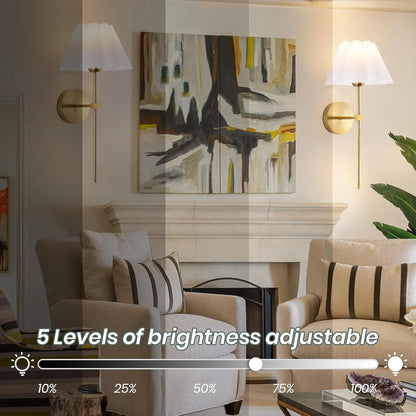 Pleated Wireless Wall Sconce with Remote