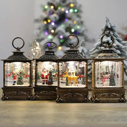 Vintage Christmas Snow Globe Lantern