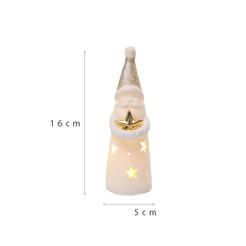 Porcelain Light-Up Santa &amp; Tree Figures