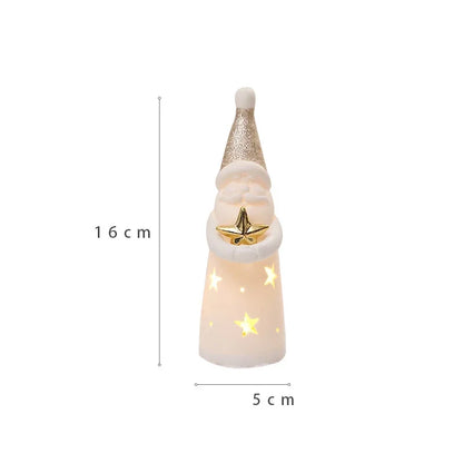 Porcelain Light-Up Santa &amp; Tree Figures