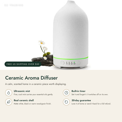 Ceramic Aroma Diffuser with Timer: key features