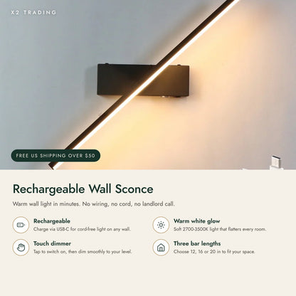 Rechargeable Wireless Wall Sconce: key features